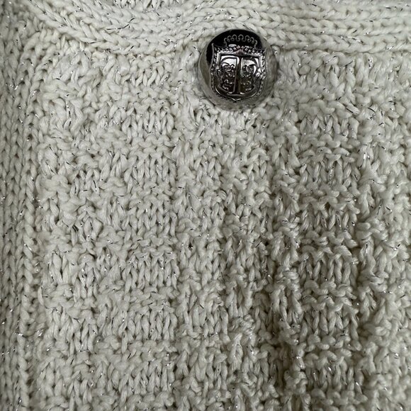 NWT Talbots Women's Textured Metallic Knit Cardigan Coat M - Picture 9 of 13